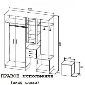 Прихожая Дуся 1.7м в Искитиме - iskitim.mebelnovo.ru | фото