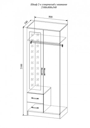Шкаф двухстворчатый Софи СШК 800.3 в Искитиме - iskitim.mebelnovo.ru | фото